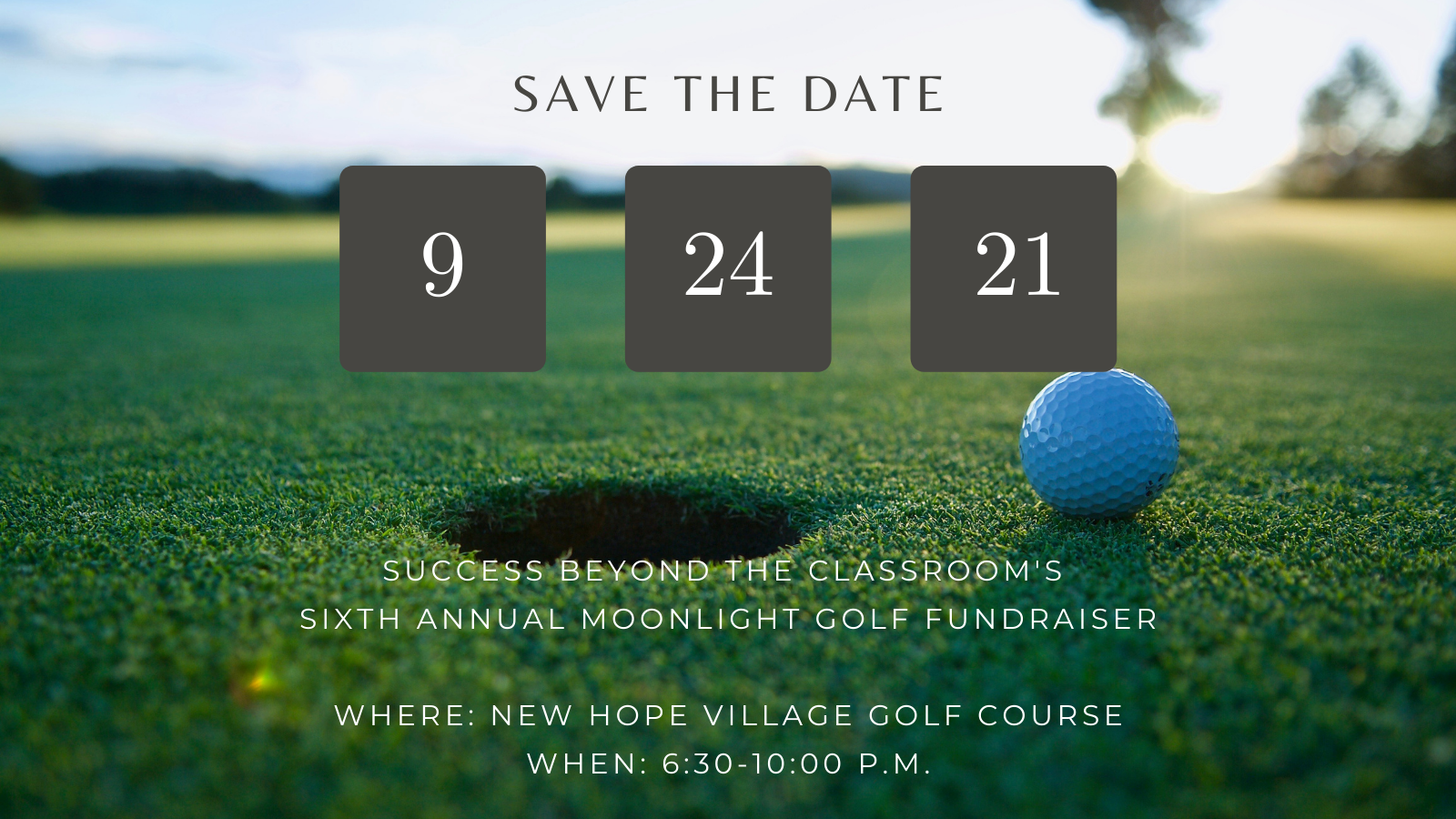 Save the date - moonlight golf