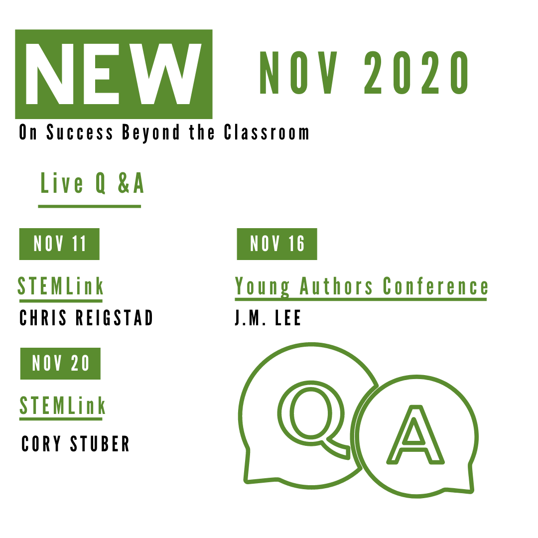 graphic of live Q&A sessions for November programming
