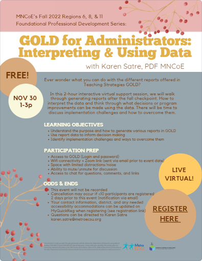 GOLD for Administrators: Interpreting and Using Data