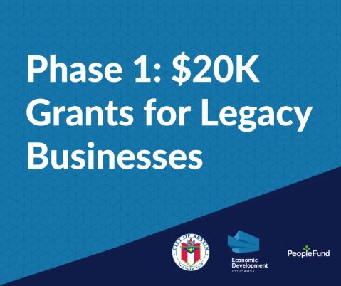 Phase 1: $20K Grants for Legacy Businesses; click image to follow link