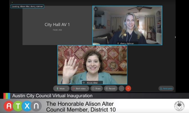 Council Member Alison Alter takes an oath of office to commence her second term on the Austin City Council. Click to hear her full remarks.