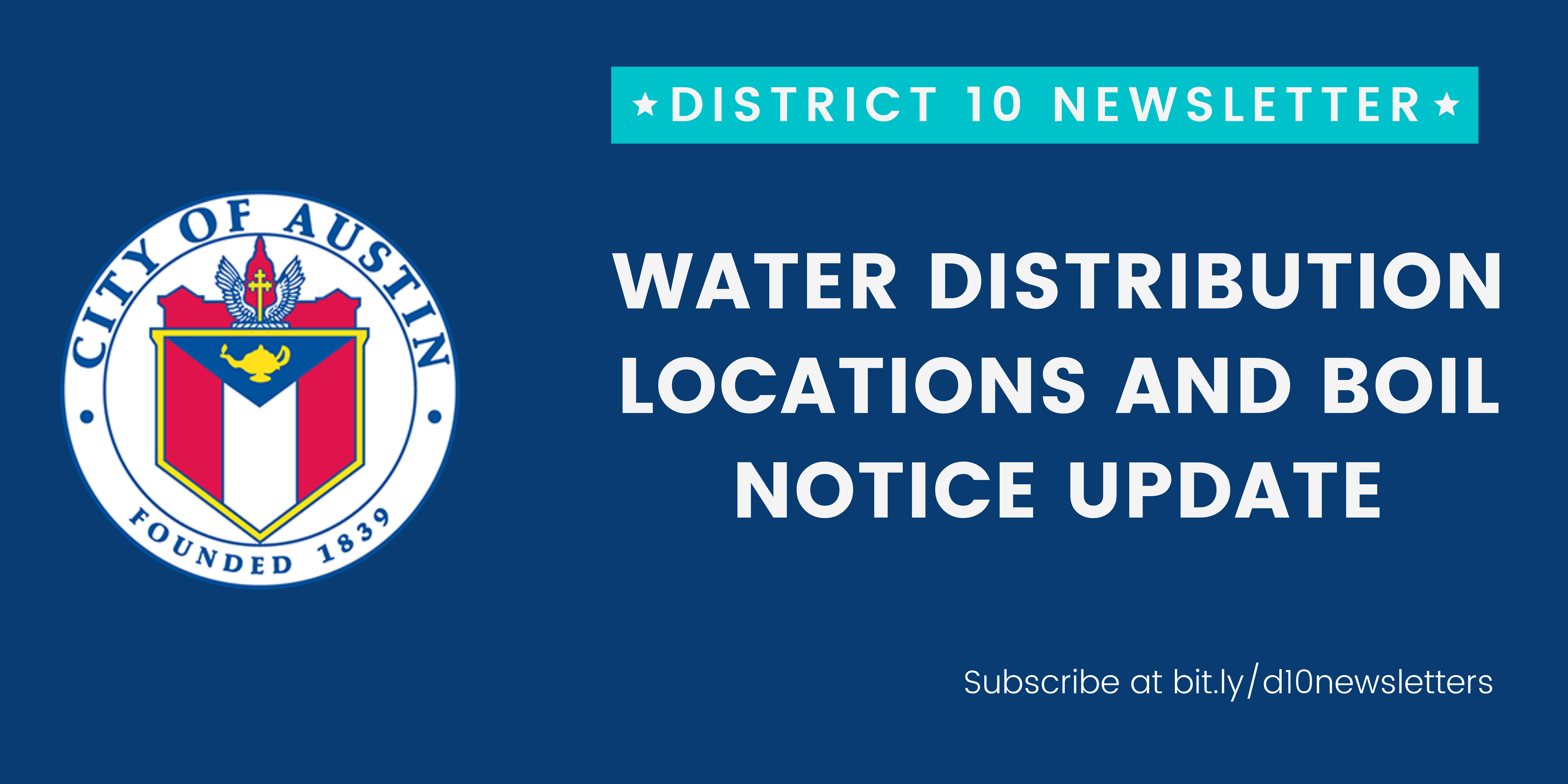 water distribution locations and boil water notice update