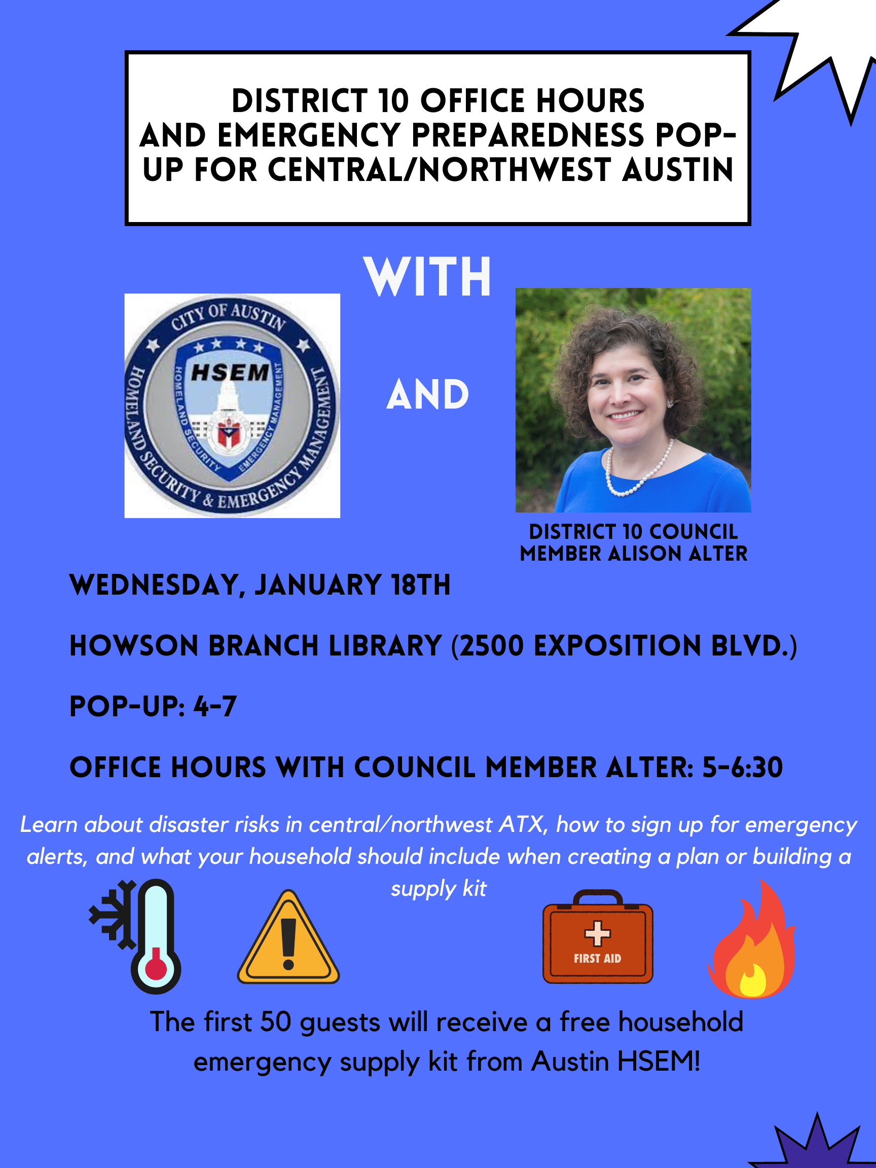 District 10 Office Hours and Emergency Preparedness Pop-Up Next Week