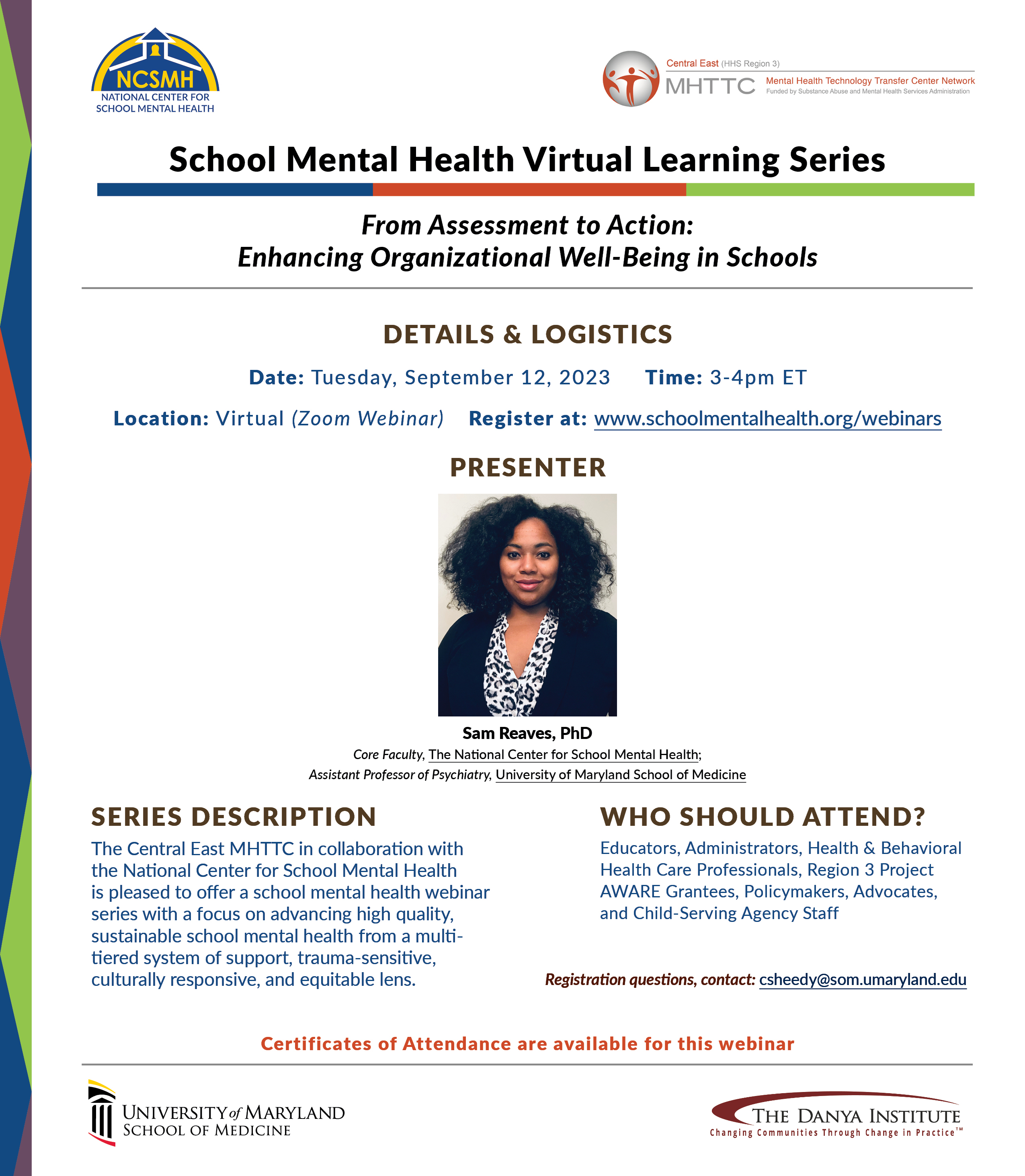 School Mental Health Virtual Learning Series June through September 2023