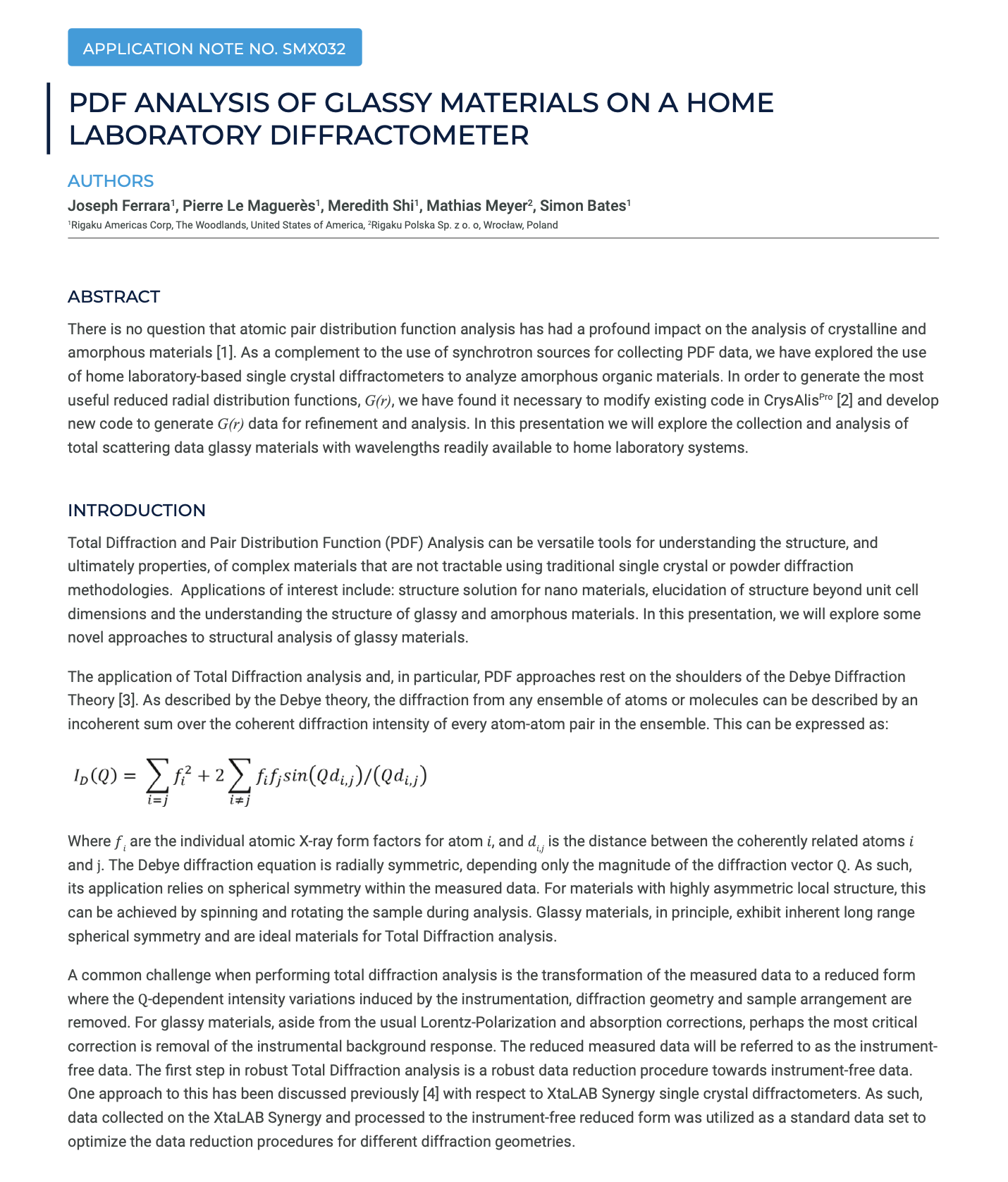 PDF Analysis of Glassy Materials on a Home Laboratory Diffractometer