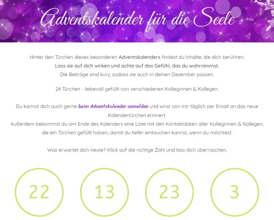 Adventskalender für die Seele