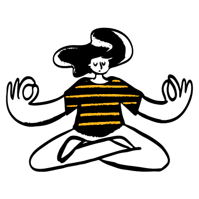 Ilustracja osoby w trakcie medytacji