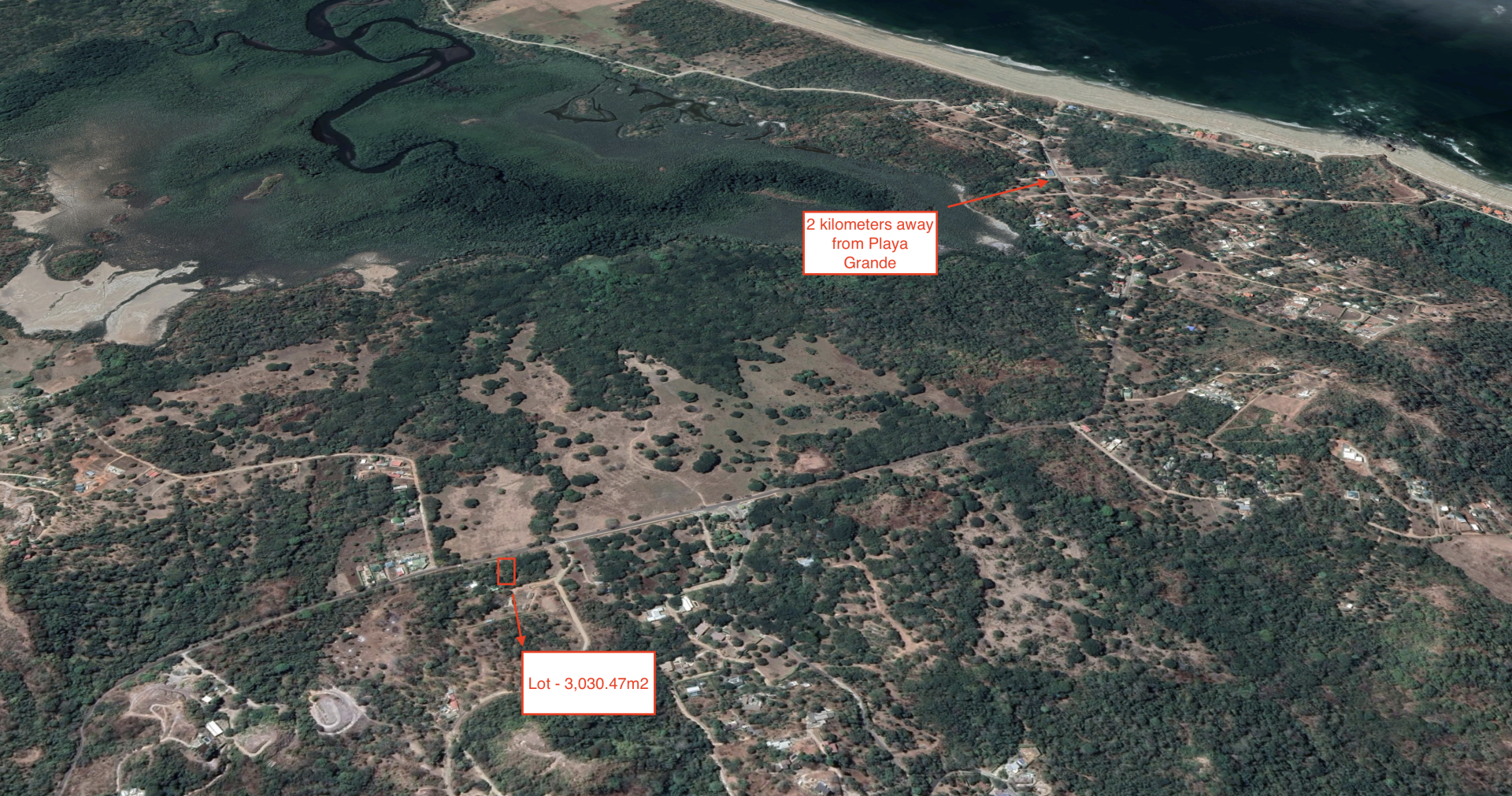 3030m2 Lot For Sale Located Next To Playa Grande's Main Road